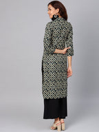 Jompers Women Cream-Coloured & Black Printed Straight Kurta - Distacart