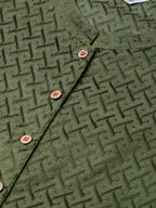 Jompers Women Olive Green Woven Design Straight Kurta - Distacart