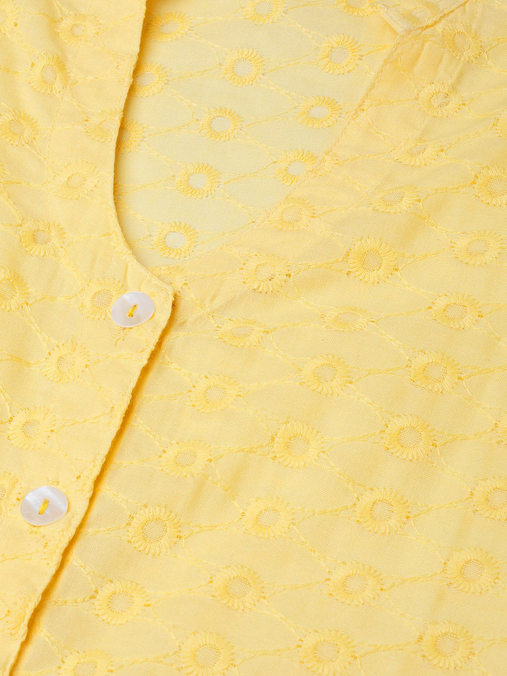 Jompers Women Yellow Chikankari Embroidered Semi-Sheer Straight Kurta - Distacart