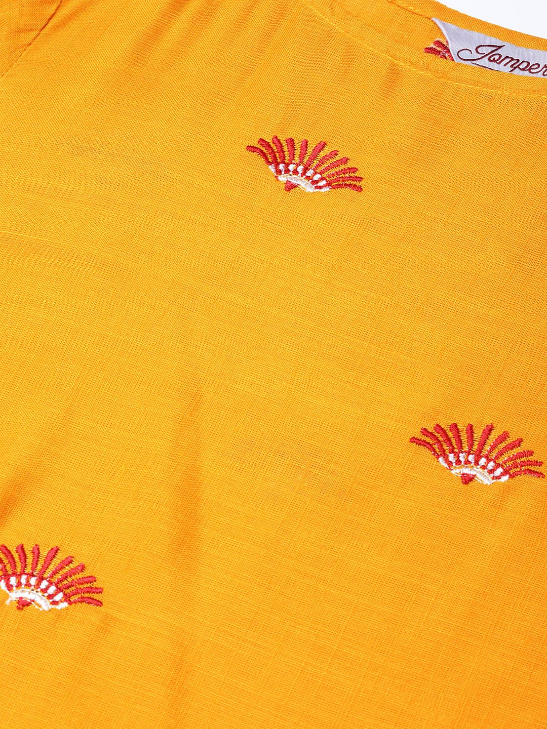 Jompers Women Mustard Yoke Design Straight Kurta - Distacart