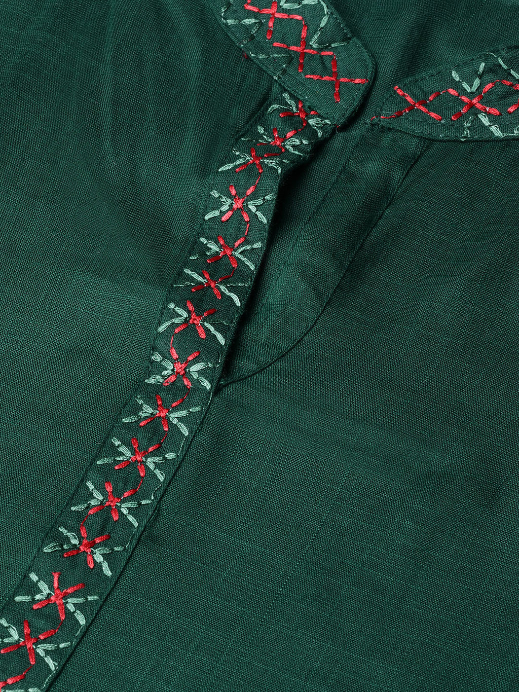 Jompers Women Green Embroidered Straight Kurta - Distacart