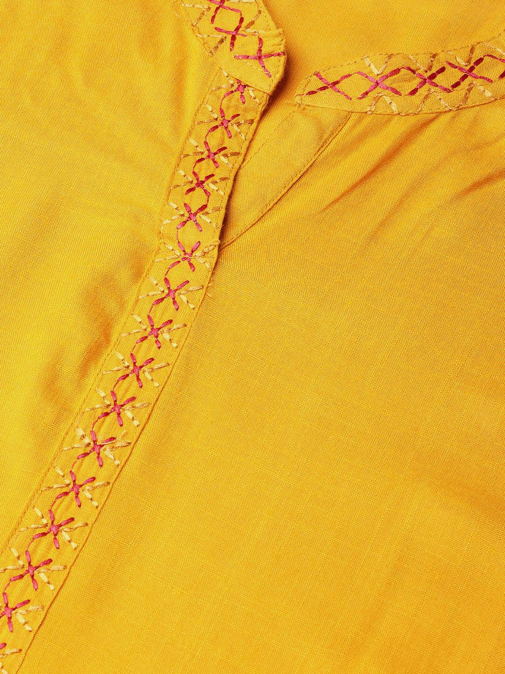 Jompers Women Mustard Embroidered Straight Kurta - Distacart