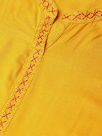 Jompers Women Mustard Embroidered Straight Kurta - Distacart
