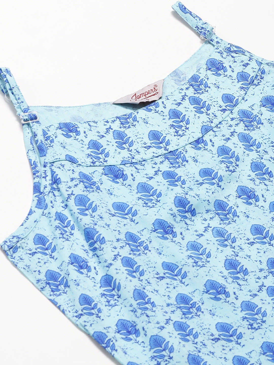 Jompers Women Blue Printed Straight Kurta - Distacart