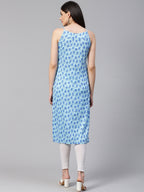 Jompers Women Blue Printed Straight Kurta - Distacart