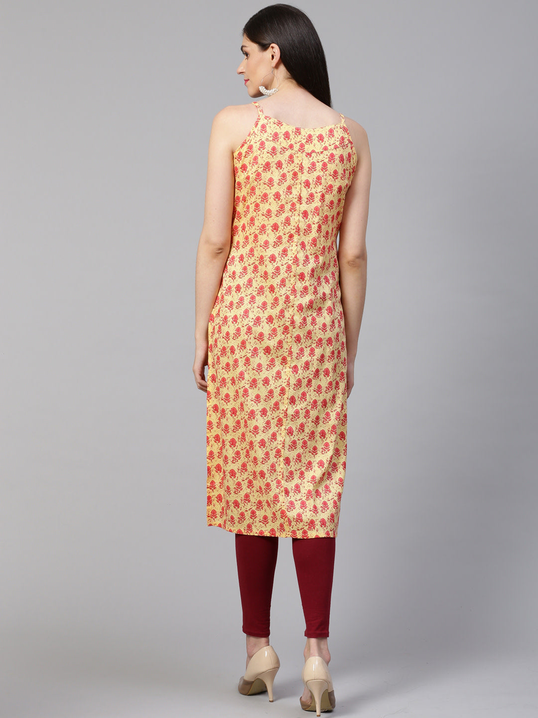 Jompers Women Yellow Printed Straight Kurta - Distacart