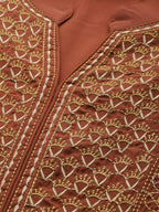 Jompers Women Brown Embroidered Yoke Design A-Line Kurta - Distacart