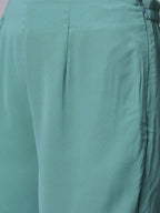 Jompers Women Green Embroidered Yoke Design A-Line Kurta - Distacart