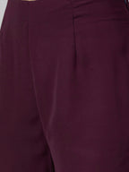 Jompers Women Purple Embroidered Yoke Design A-Line Kurta - Distacart