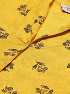 Jompers Women Yellow & Black Floral Printed A-Line Kurta - Distacart