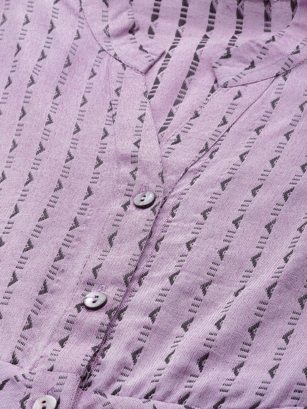 Jompers Women Purple & Black Woven Design Jacquard A-Line Kurta - Distacart