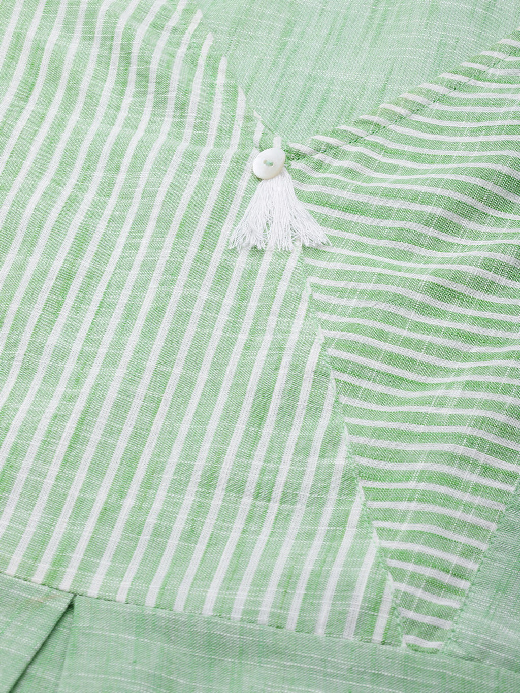 Jompers Women Green Pure Cotton Striped Pleated Kurta - Distacart