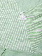 Jompers Women Green Pure Cotton Striped Pleated Kurta - Distacart