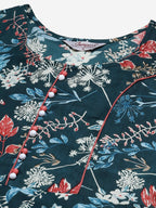 Jompers Women Blue & Pink Floral Printed Floral Anarkali Kurta - Distacart