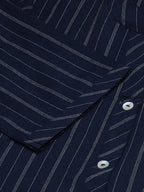 Jompers Women Navy Blue & White Striped Indigo Fusion Kurta - Distacart