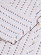 Jompers Women White & Orange Striped Indigo Fusion Kurta - Distacart