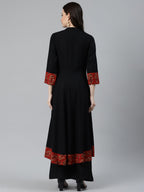 Jompers Women Black & Brown Printed Yoke Design Anarkali Kurta - Distacart