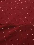 Jompers Women Maroon & White Polka Dots Print Bell Sleeves Anarkali Kurta - Distacart