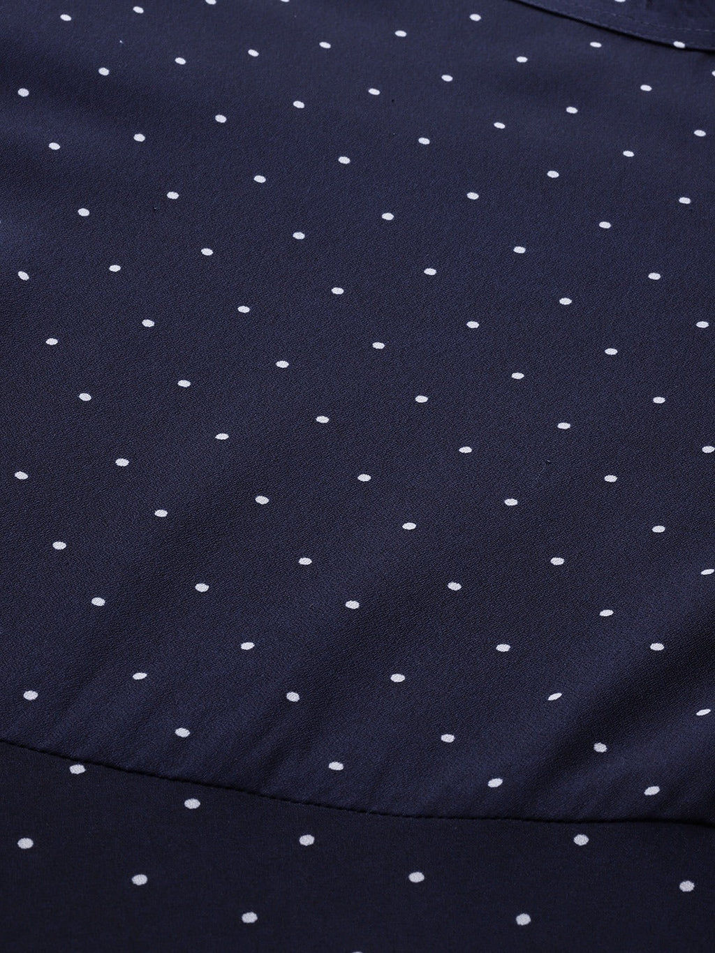 Jompers Women Navy Blue & White Polka Dots Print Bell Sleeves Anarkali Kurta - Distacart