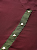 Jompers Women Purple & Green Solid A-line Kurta - Distacart