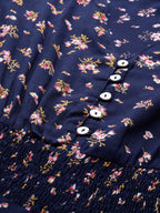 Jompers Women Navy Blue & Pink Floral Printed Floral Anarkali Kurta - Distacart
