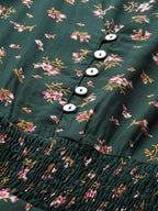Jompers Women Green & Pink Floral Printed Floral Anarkali Kurta - Distacart