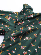 Jompers Women Green & Pink Floral Printed Floral Anarkali Kurta - Distacart