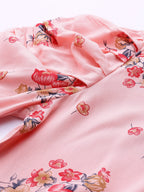 Jompers Women Pink & Red Floral Printed Kurta - Distacart