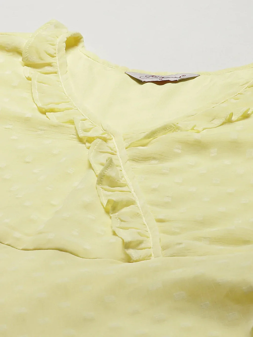Jompers Women's Yellow Woven Design Flared Kurta - Distacart
