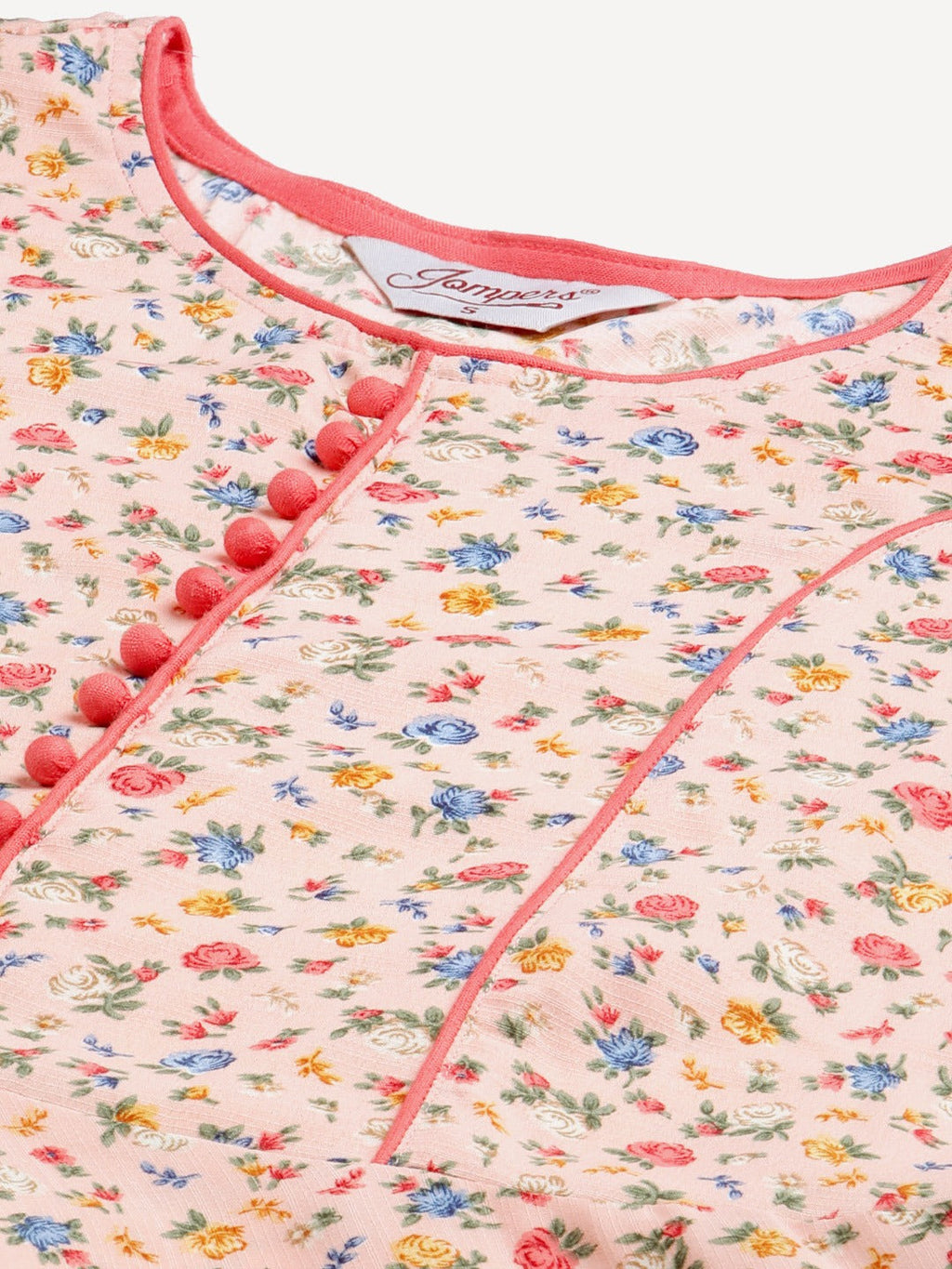 Jompers Women Orange & Blue Floral Printed Floral Kurta - Distacart