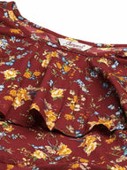Jompers Women's Maroon Flared Printed kurta - Distacart