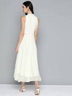 Jompers Women's Embroidered A-Line Midi Dress - Ivory - Distacart