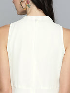 Jompers Women's Embroidered A-Line Midi Dress - Ivory - Distacart
