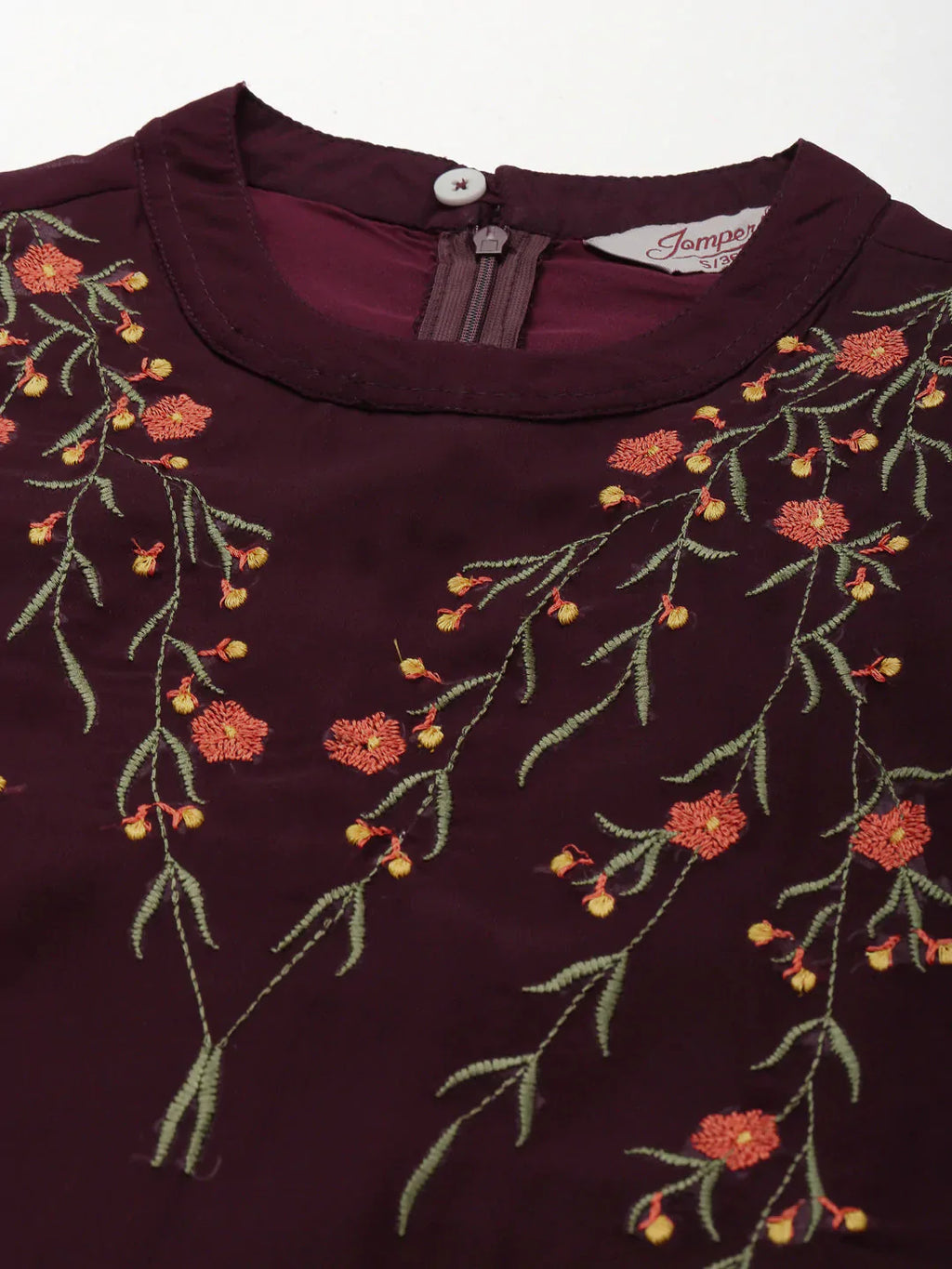 Jompers Women's Embroidered A-Line Midi Dress - Purple - Distacart