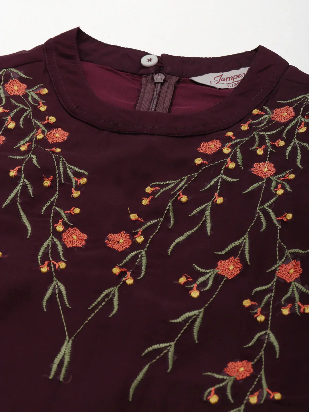 Jompers Women's Embroidered A-Line Midi Dress - Purple - Distacart