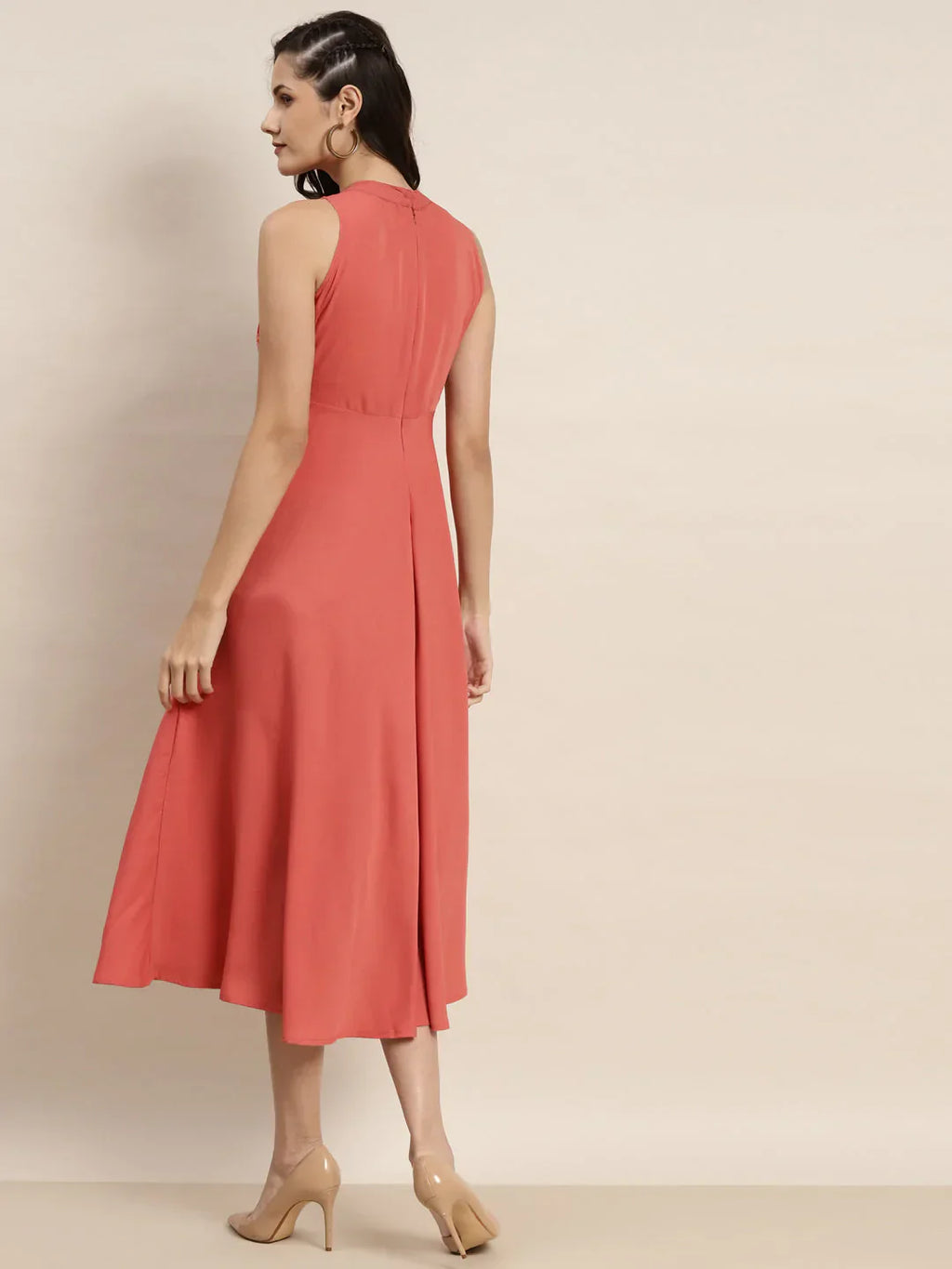 Jompers Women's Embroidered A-Line Midi Dress - Pink - Distacart