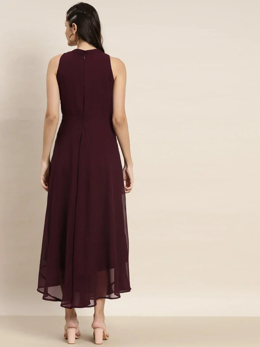 Jompers Women's Embroidered A-Line Midi Dress - Purple - Distacart