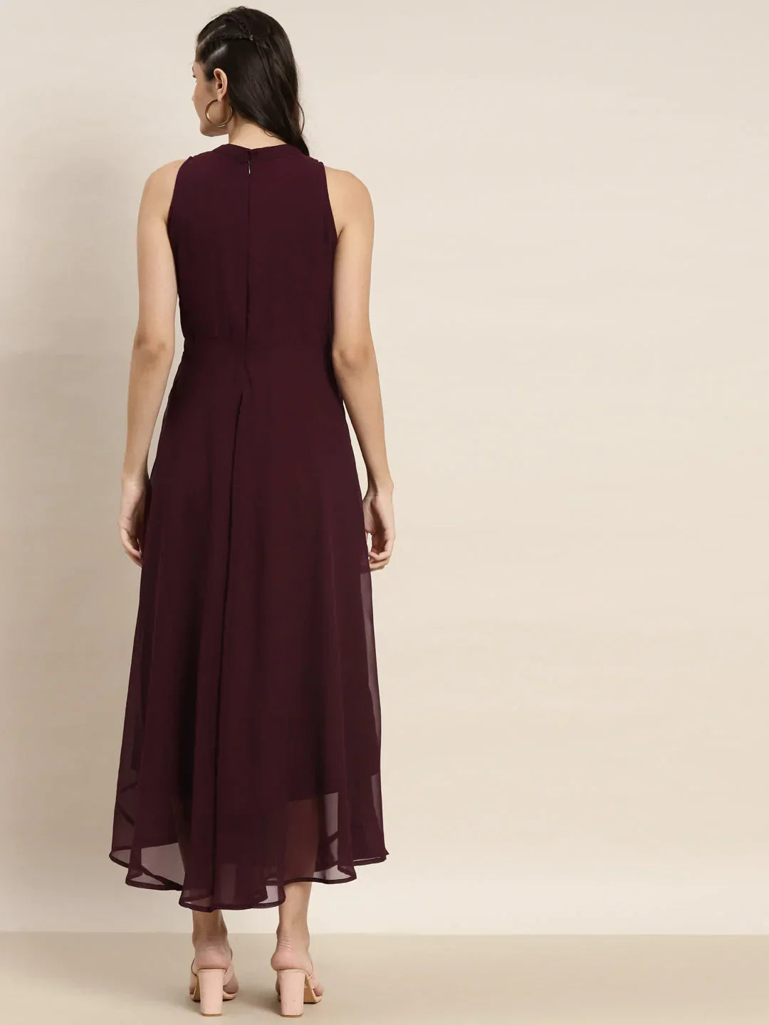 Jompers Women's Embroidered A-Line Midi Dress - Purple - Distacart