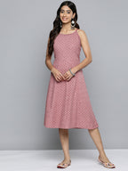 Jompers Women's Coral Floral Sequin Embroidered A-Line Midi Dress - Distacart