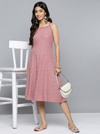 Jompers Women's Coral Floral Sequin Embroidered A-Line Midi Dress - Distacart