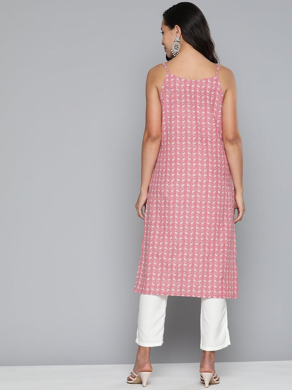Jompers Women's Floral Printed Red Kurta - Red - Distacart