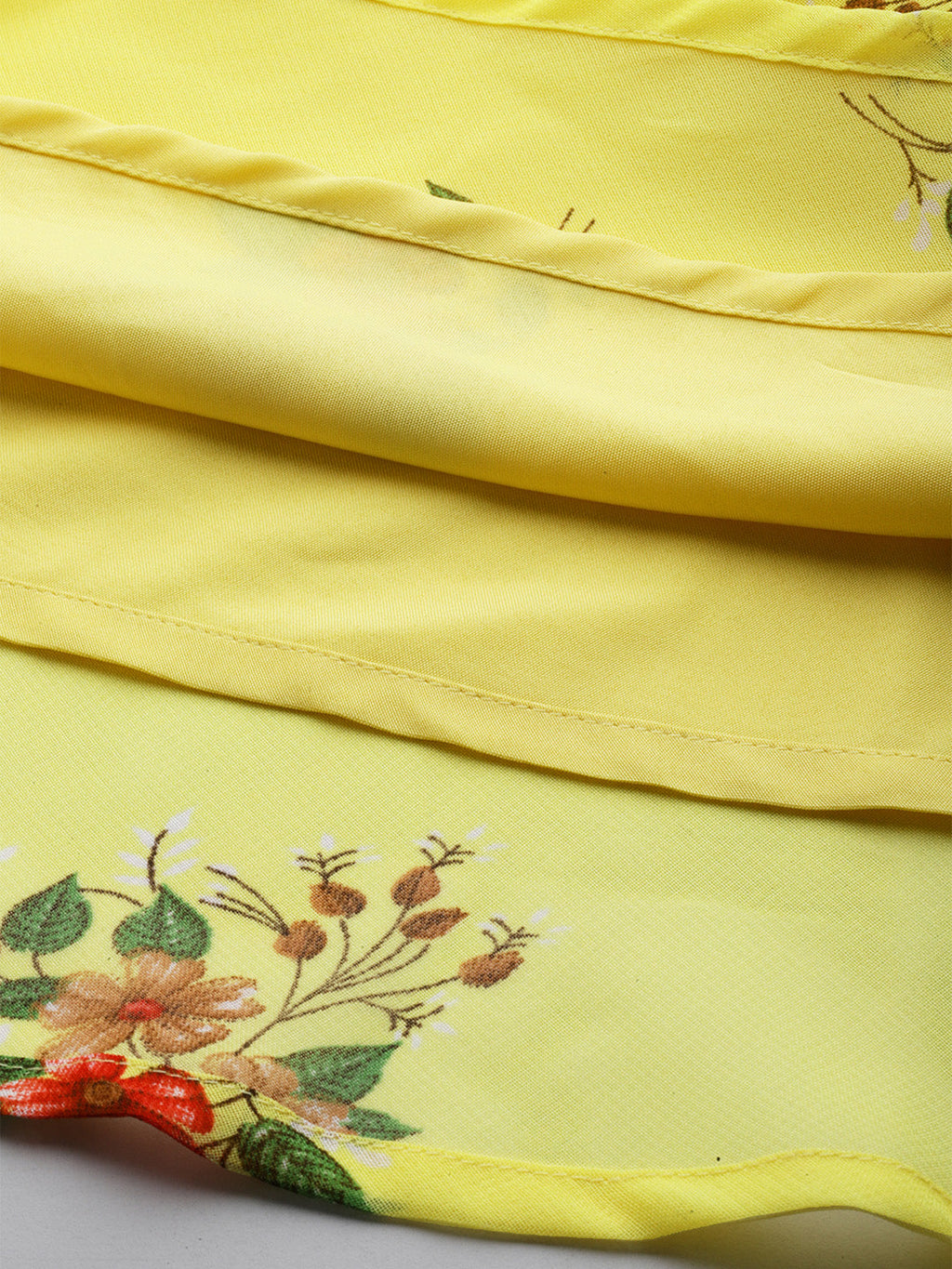 Jompers Women's Floral Print Georgette A-Line Midi Dress - Yellow - Distacart