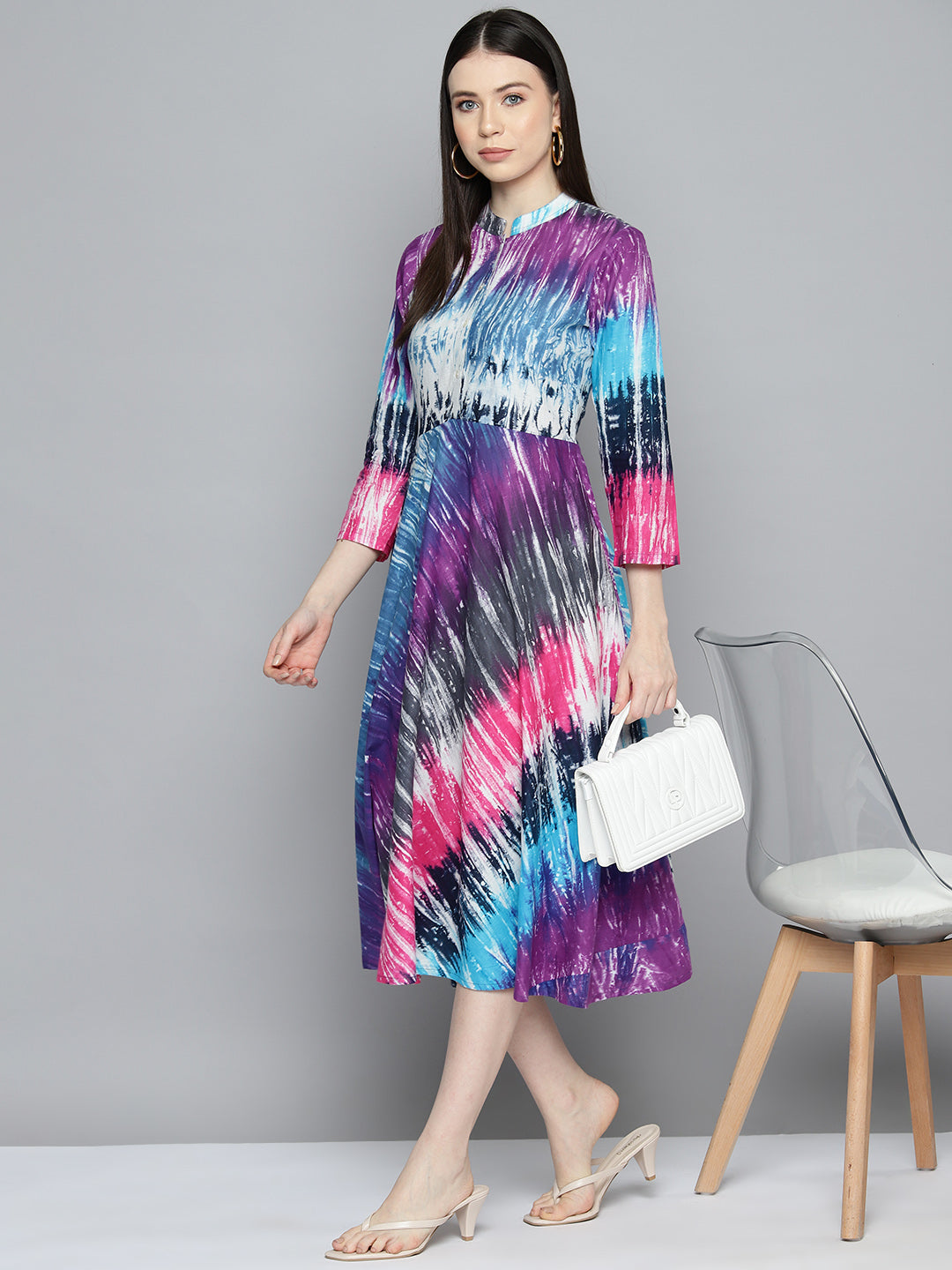Jompers Women's Ombre effect flared dress - Purple - Distacart