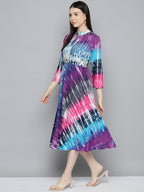 Jompers Women's Ombre effect flared dress - Purple - Distacart