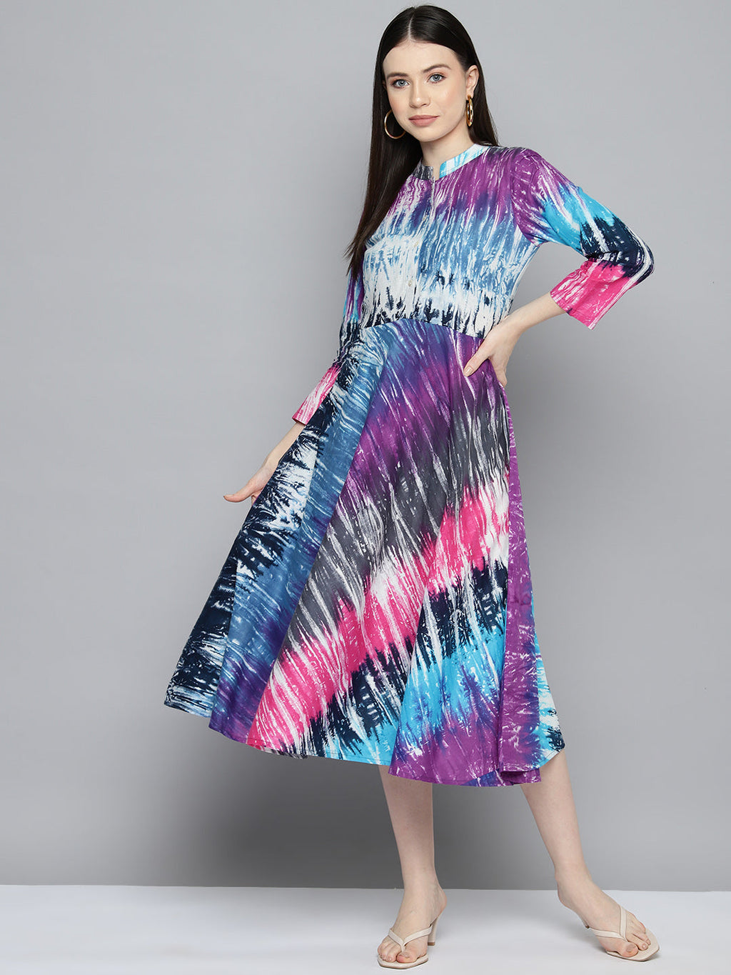 Jompers Women's Ombre effect flared dress - Purple - Distacart