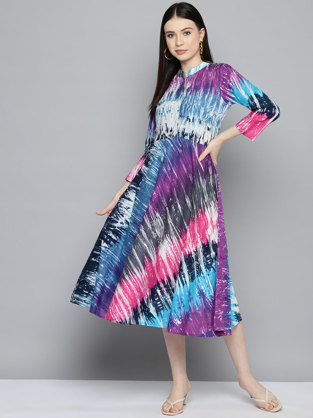 Jompers Women's Ombre effect flared dress - Purple - Distacart
