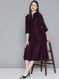 Jompers Women's Sequin work, flared ethnic dress - Wine - Distacart