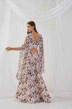 Jompers Women's Printed Beads & Stones Ready to Wear Lehenga & Blouse With Dupatta - Ivory