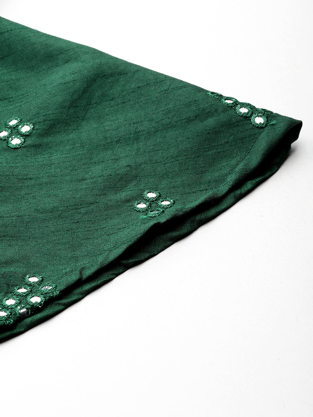 Jompers Women's Mirror Work Lehenga Choli With printed Organza dupatta - Green