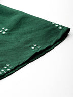 Jompers Women's Mirror Work Lehenga Choli With printed Organza dupatta - Green